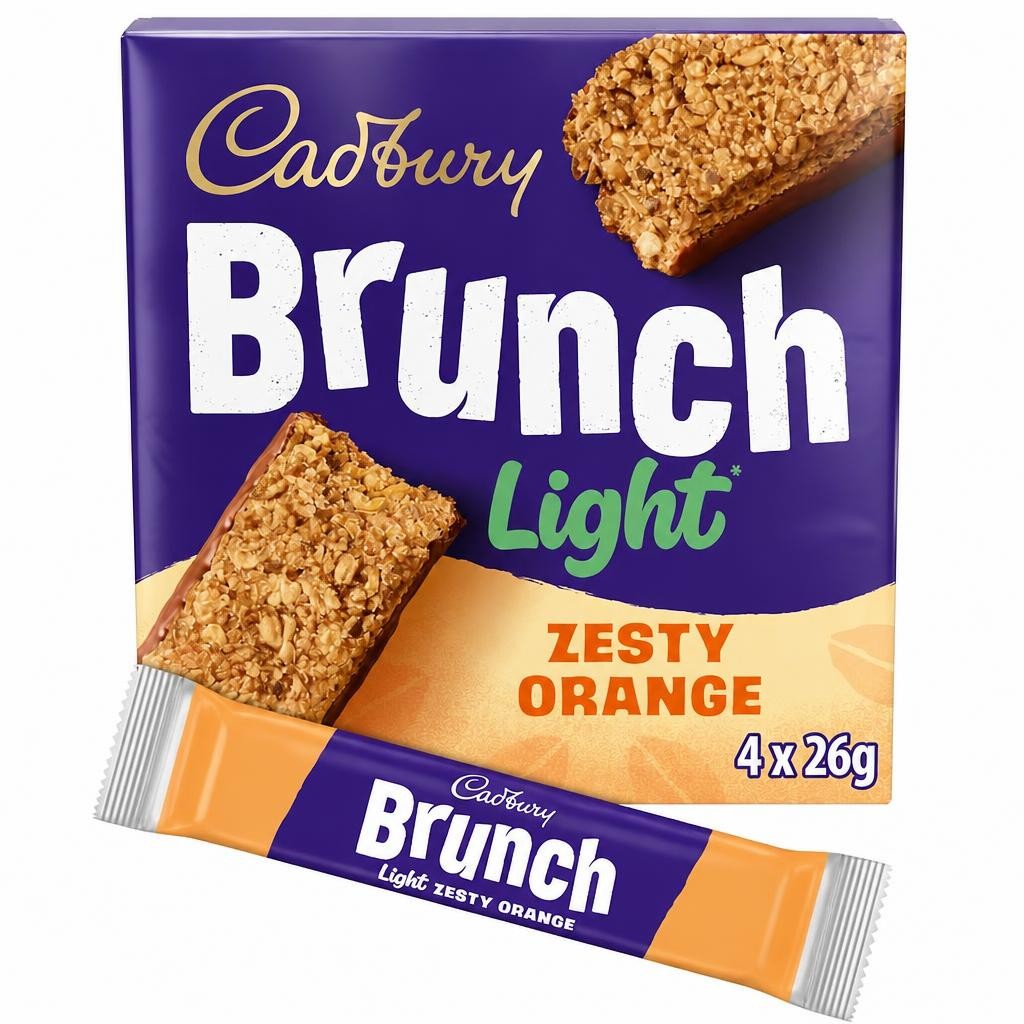 Cadbury Brunch Light Orange Wholegrain Cereal Bars 4 x 26g