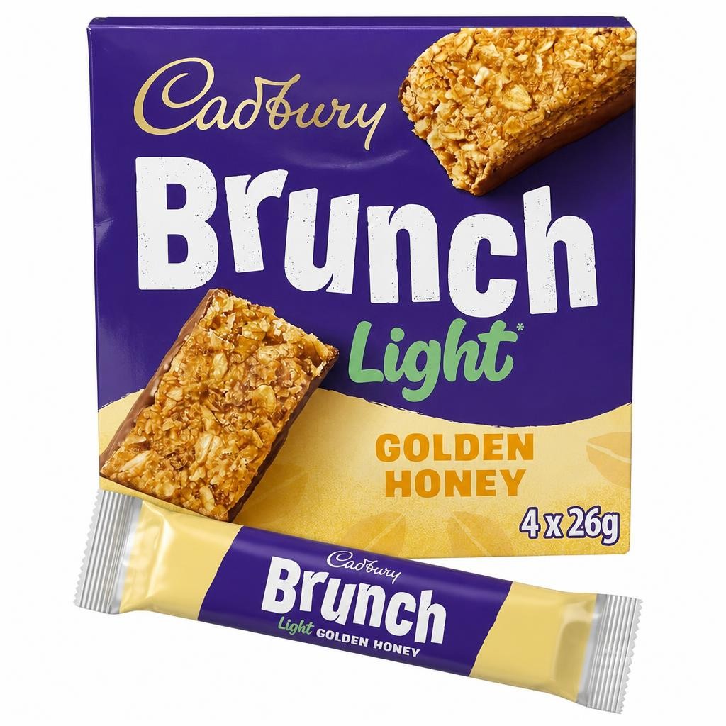 Cadbury Brunch Light Oats and Honey Wholegrain Cereal Bars 4 x 26g