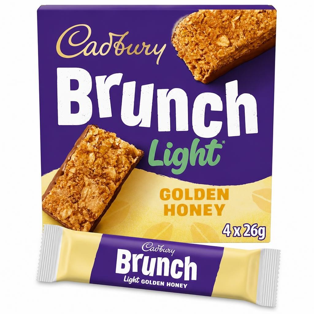 Cadbury Brunch Light Oats and Honey Wholegrain Cereal Bars 4 x 26g