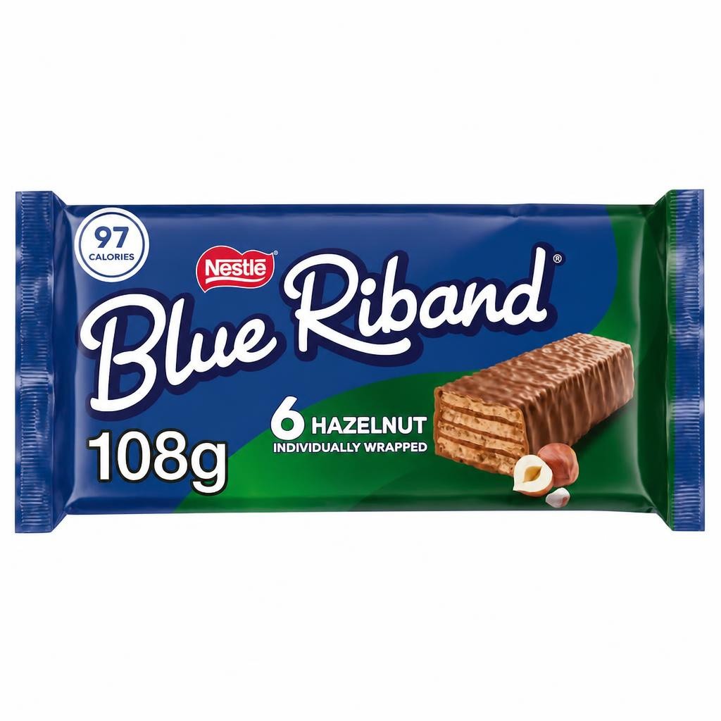 Blue Riband Hazelnut Wafer Biscuit Bar 6 Pack Multipack 108g 
