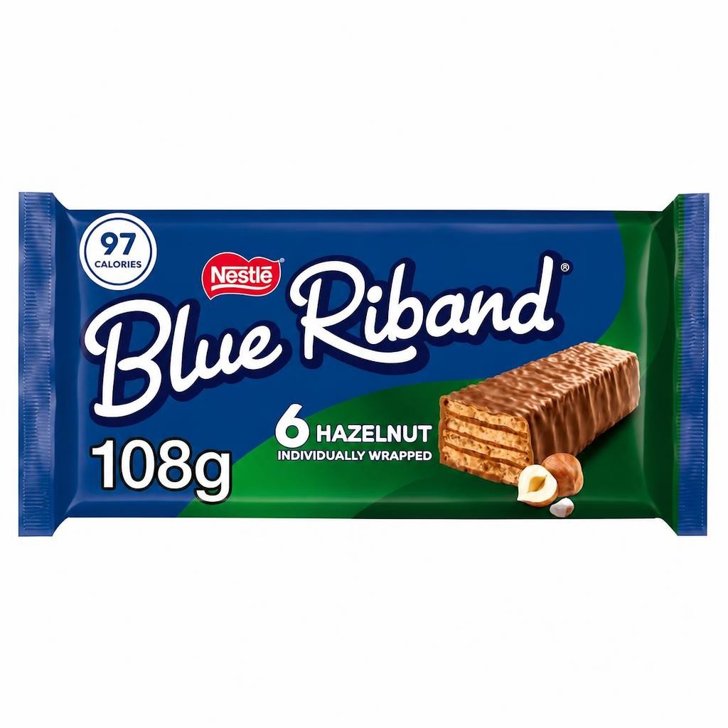 Blue Riband Hazelnut Wafer Biscuit Bar 6 Pack Multipack 108g 
