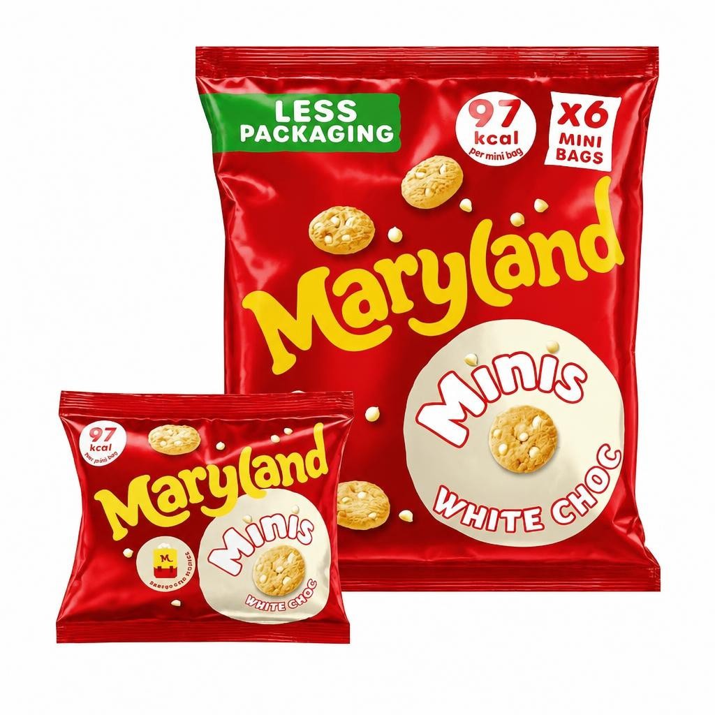 Maryland 6 Mini White Choc Cookie Bags 118.8g