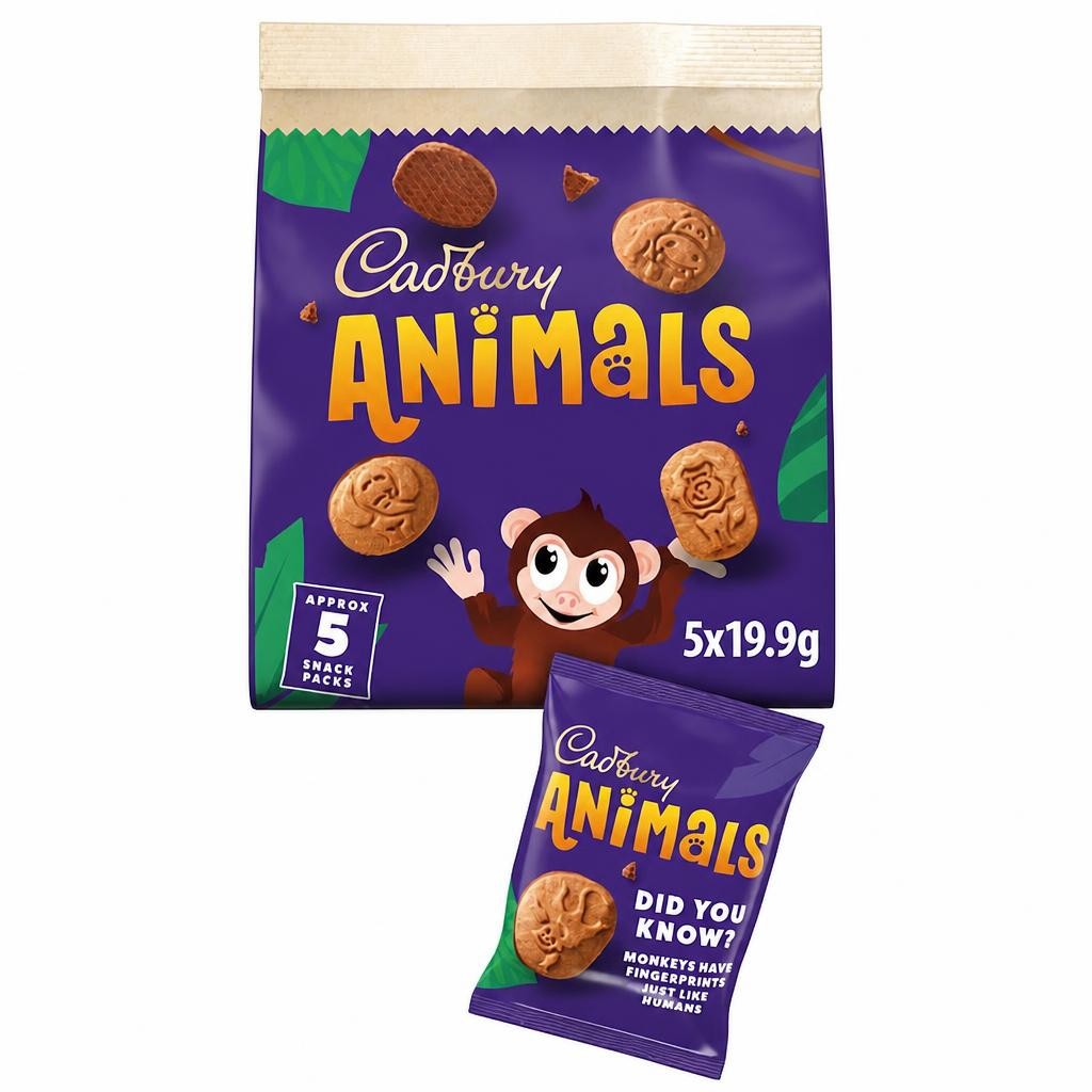Cadbury Animals Biscuits - Milk Chocolate 5 x 19.9g