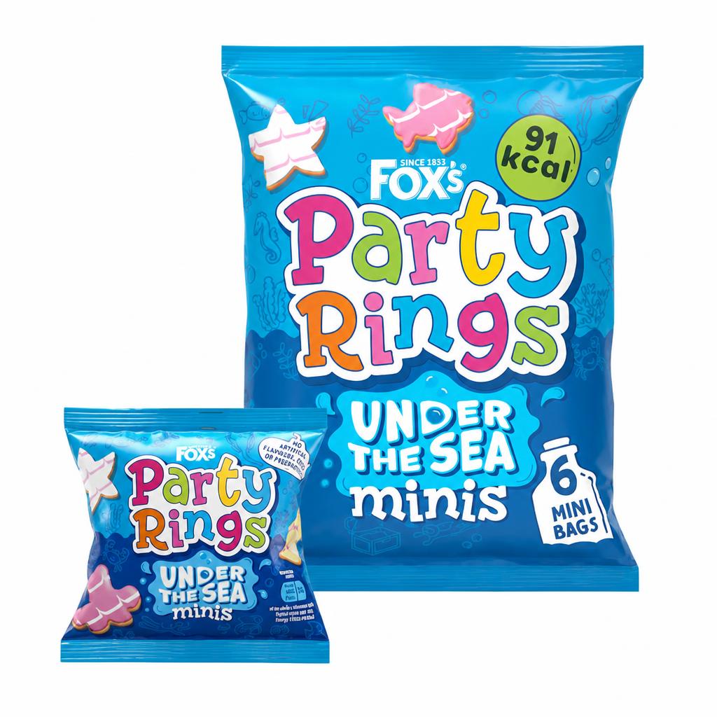 Fox's Party Rings Under The Sea Mini Iced Biscuits 6 x 21g