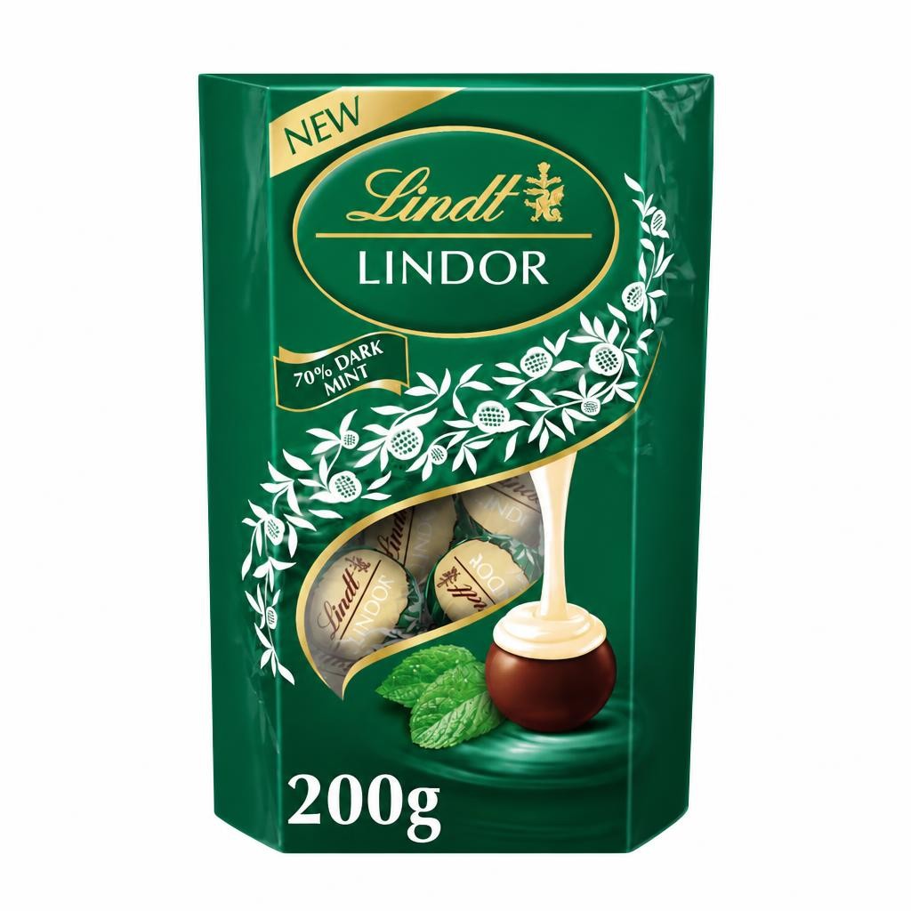 Lindt Lindor Dark Mint Chocolate Truffles Box 200g