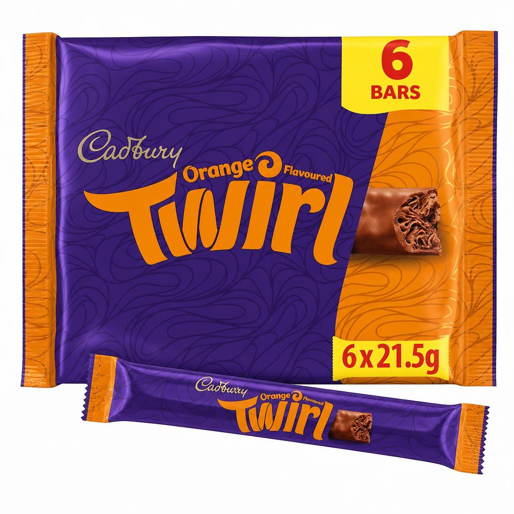 Cadbury Twirl Orange Chocolate Bar Multipack 129g