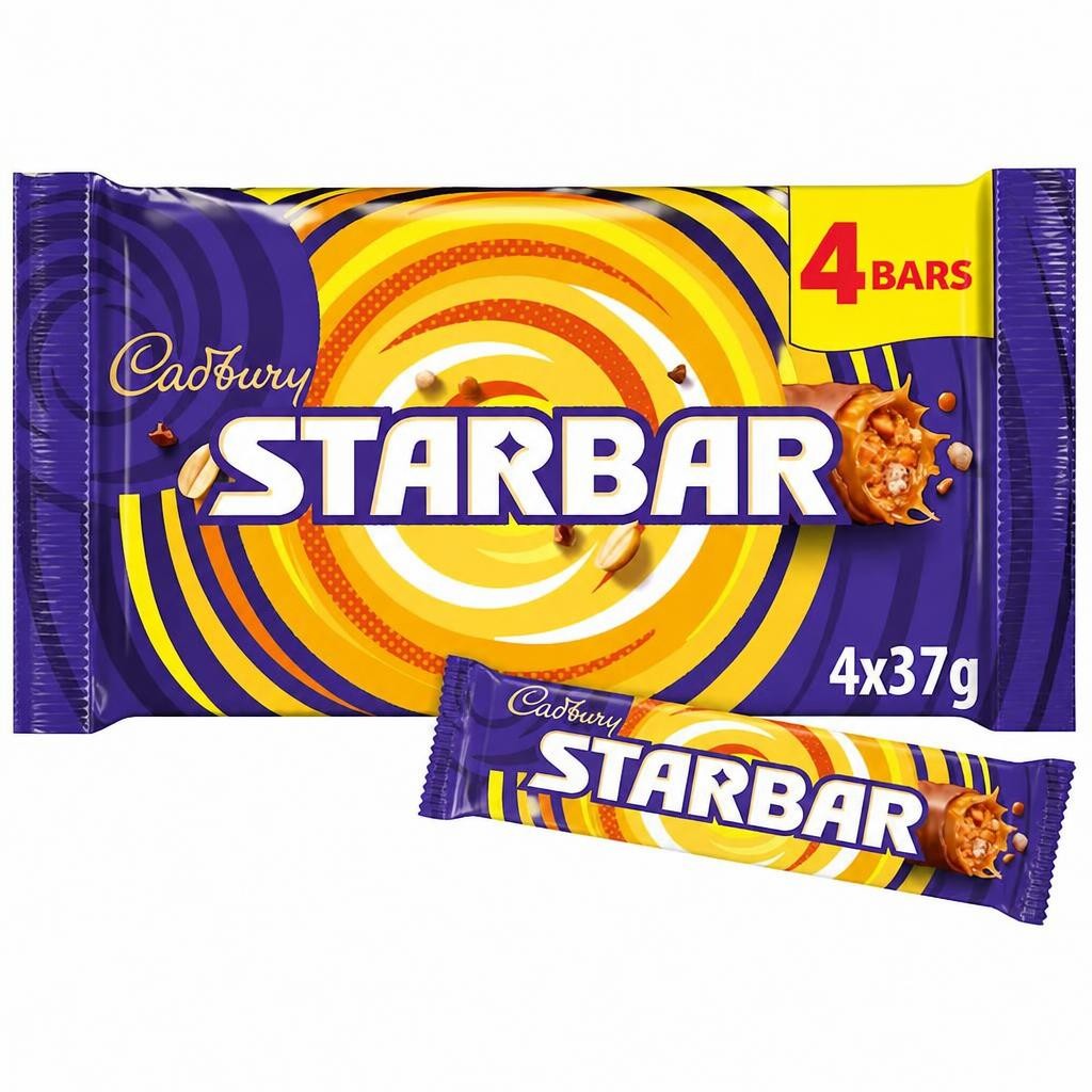 Cadbury Starbar Chocolate Peanut Bar Multipack 4 Pack 4 x 37g