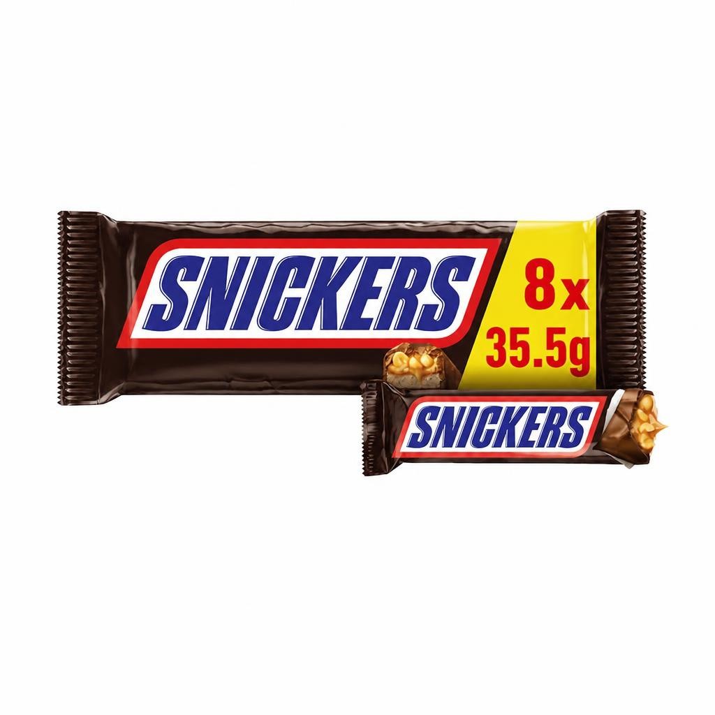 Snickers Milk Chocolate Snacksize Bars Multipack 8 x 35.5g