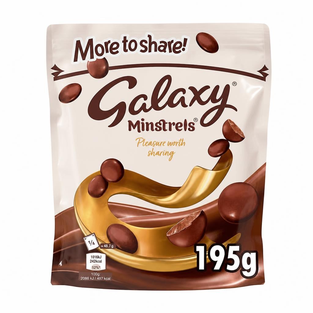 Galaxy Minstrels Buttons Milk Chocolate Pouch Bag 195g