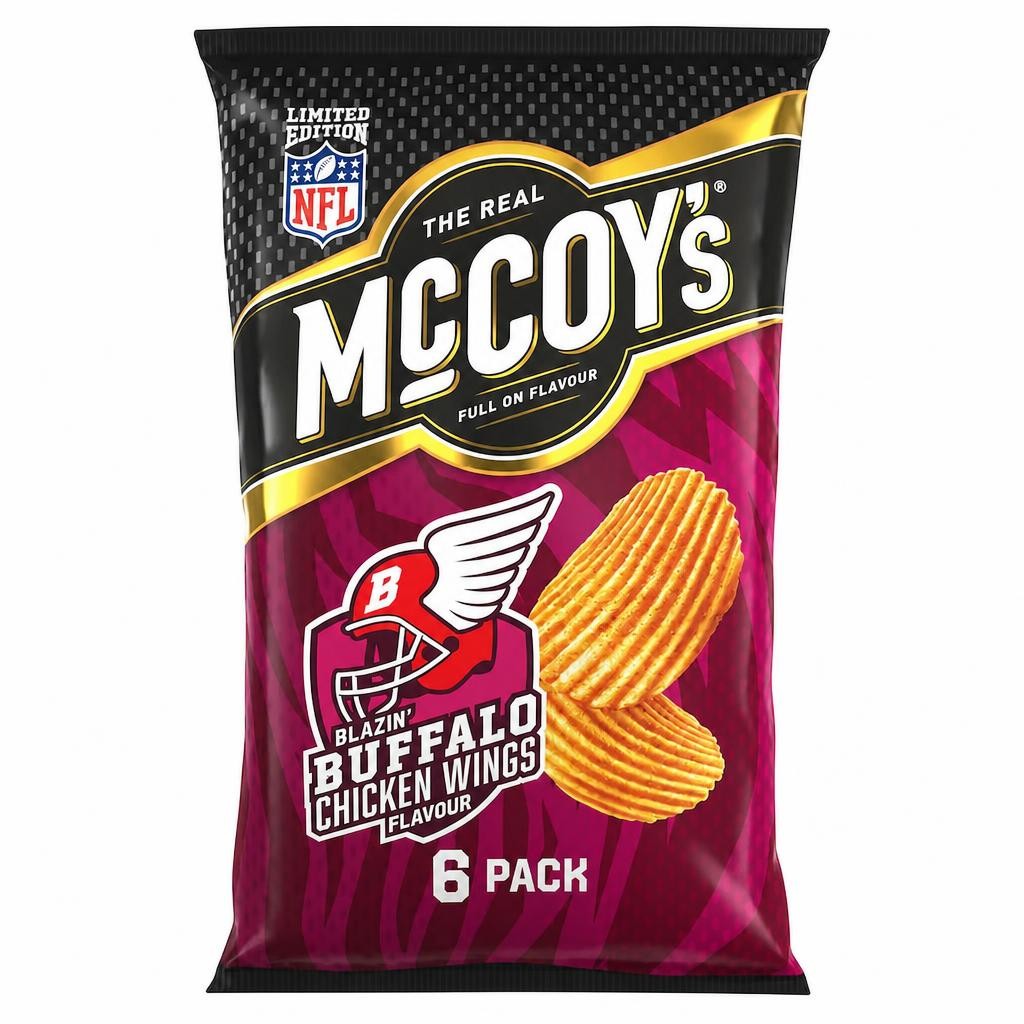 McCoy's Blazin' Buffalo Chicken Wings Multipack Crisps 6x25g