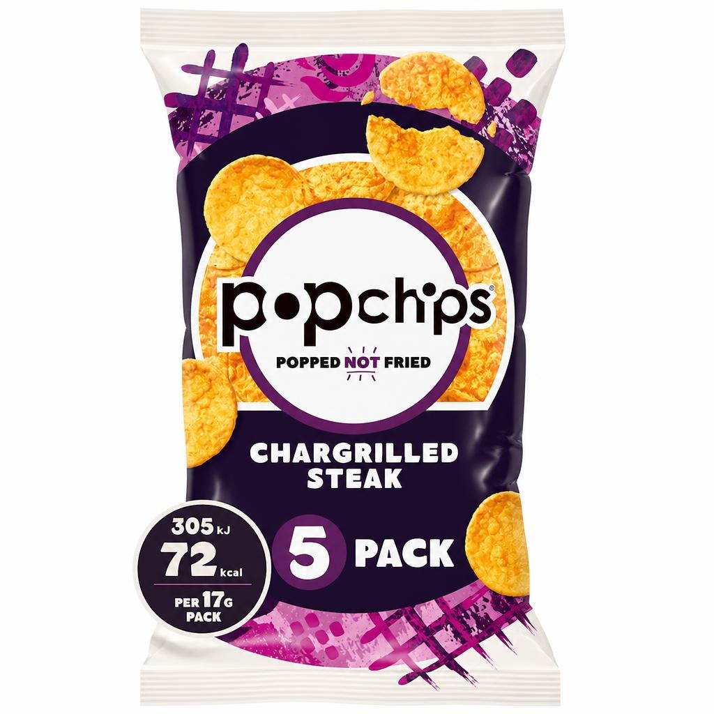 Popchips Chargrilled Steak Multipack Crisps 5x17g