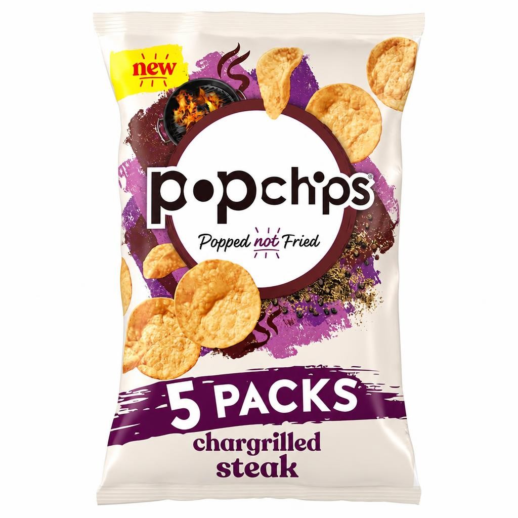 Popchips Chargrilled Steak Multipack Crisps 5x17g