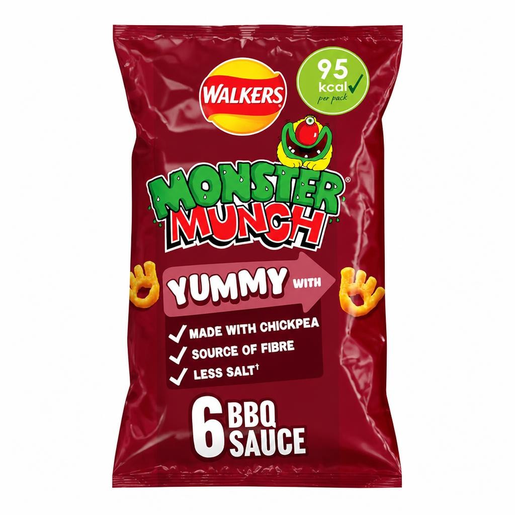 Walkers Monster Munch BBQ Sauce Multipack Crisps 6 x 20g