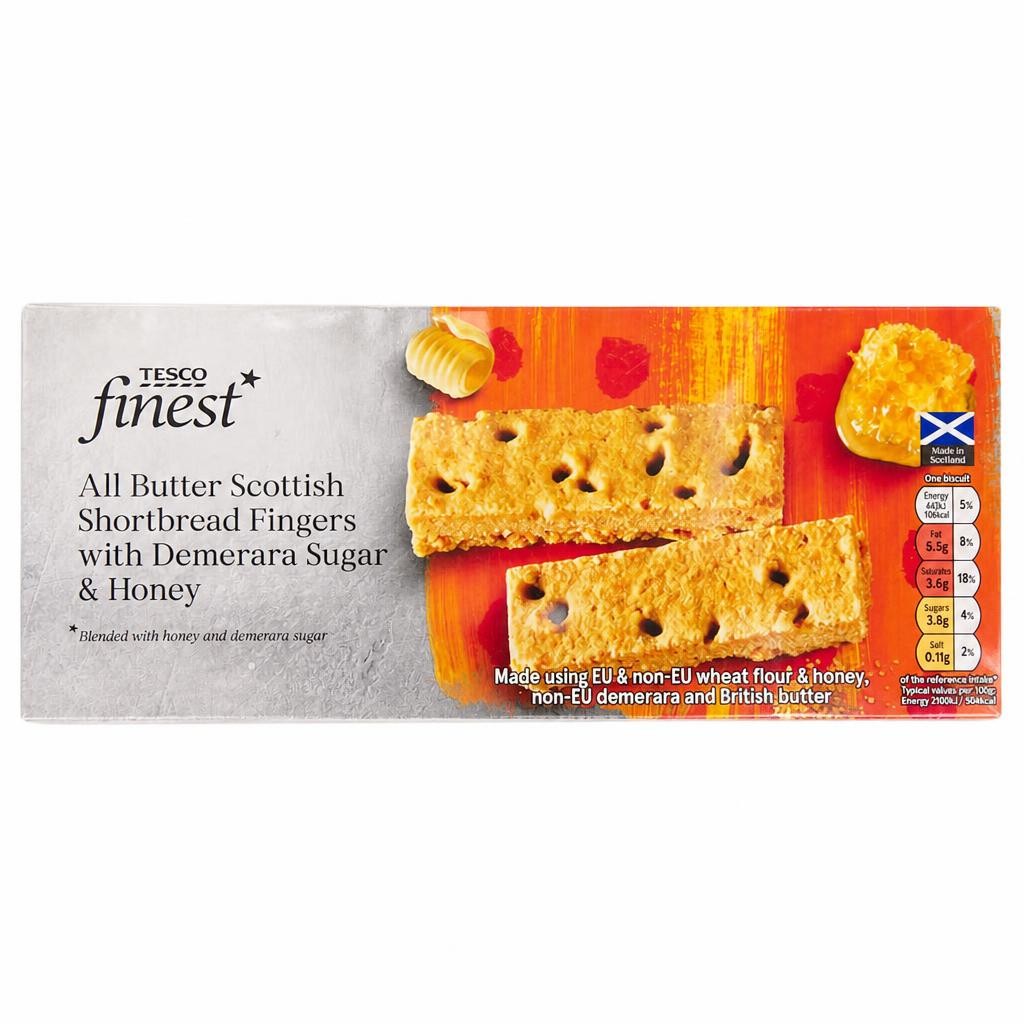 Tesco Finest Honey and Demerara Sugar All Butter Shortbread Fingers 165g