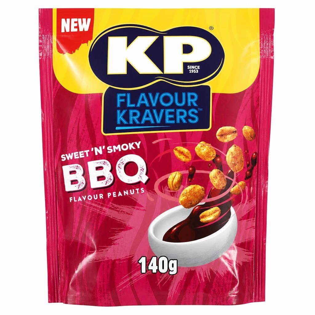KP Flavour Kravers Peanuts - Sweet 'N' Smoky BBQ 140g