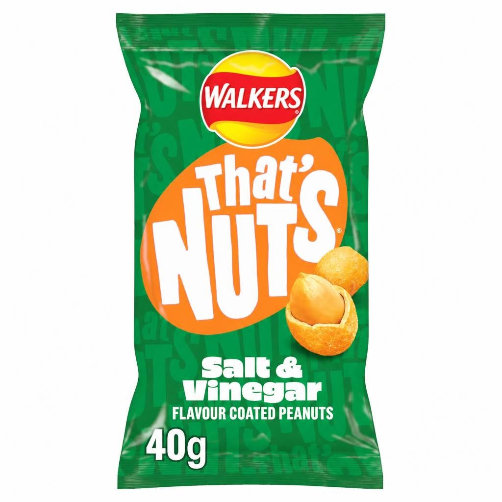 Walkers Thats Nuts Walkers Salt & Vinegar 40g Clipstrip