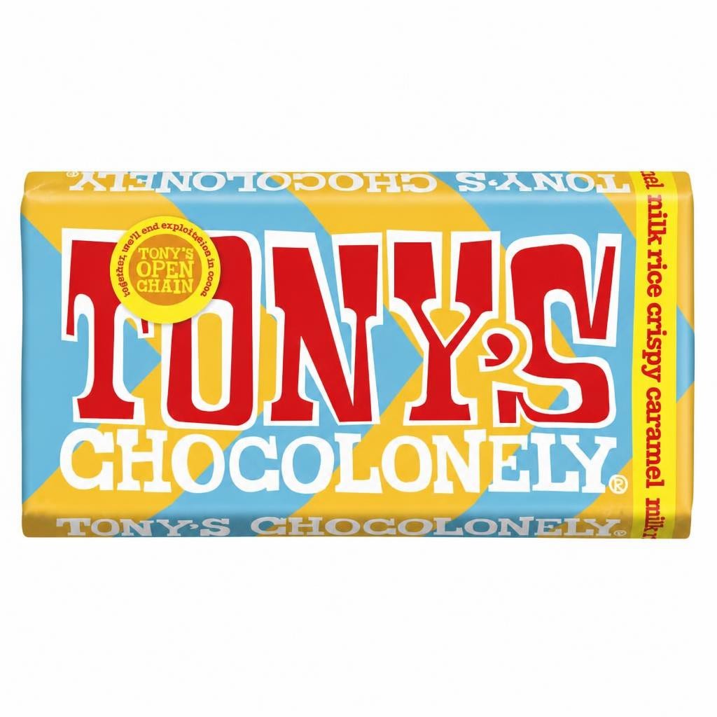 Tonys Chocolonely Milk Chocolate Rice Crisp Caramel 180g