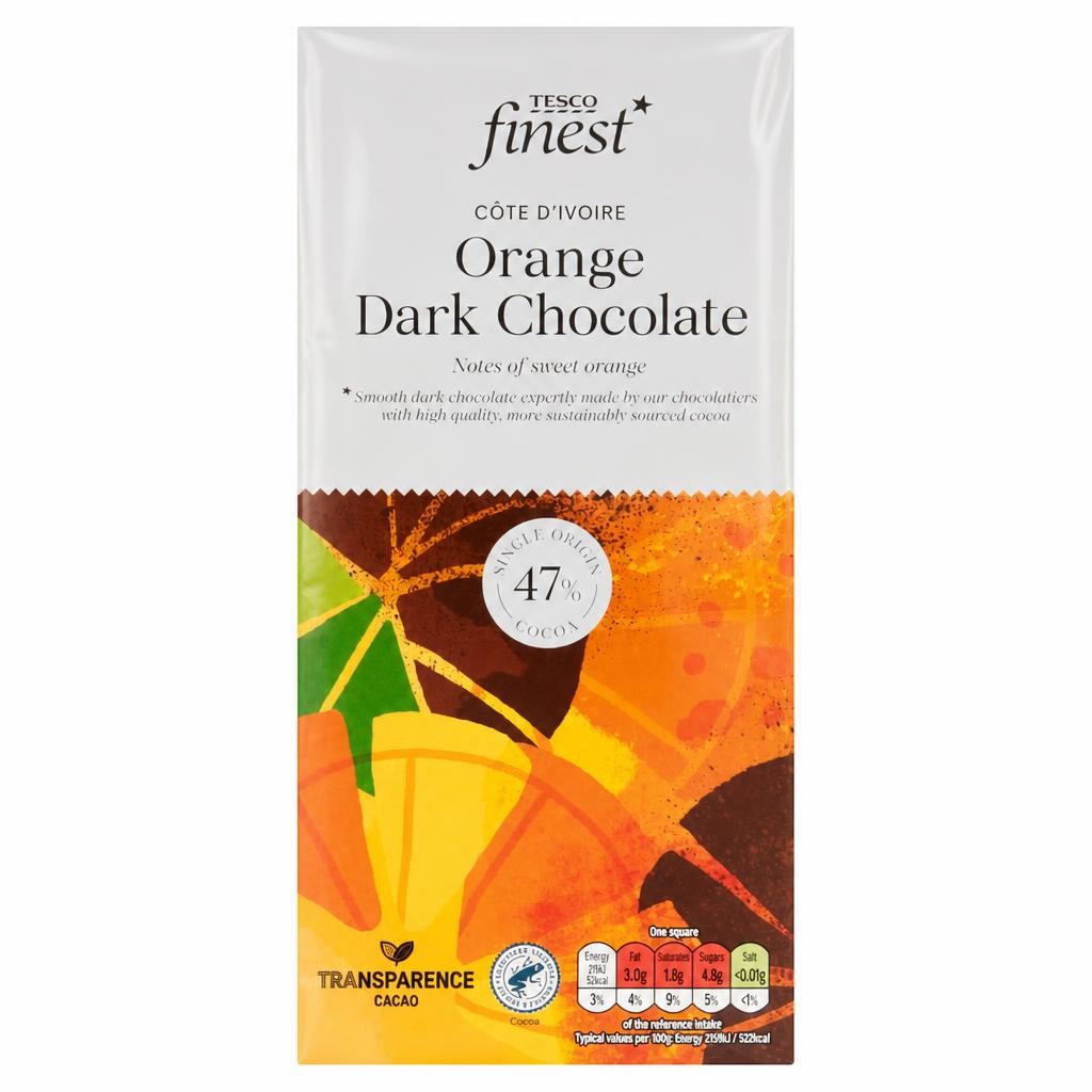 Tesco Finest Orange 47% Dark Chocolate 100g
