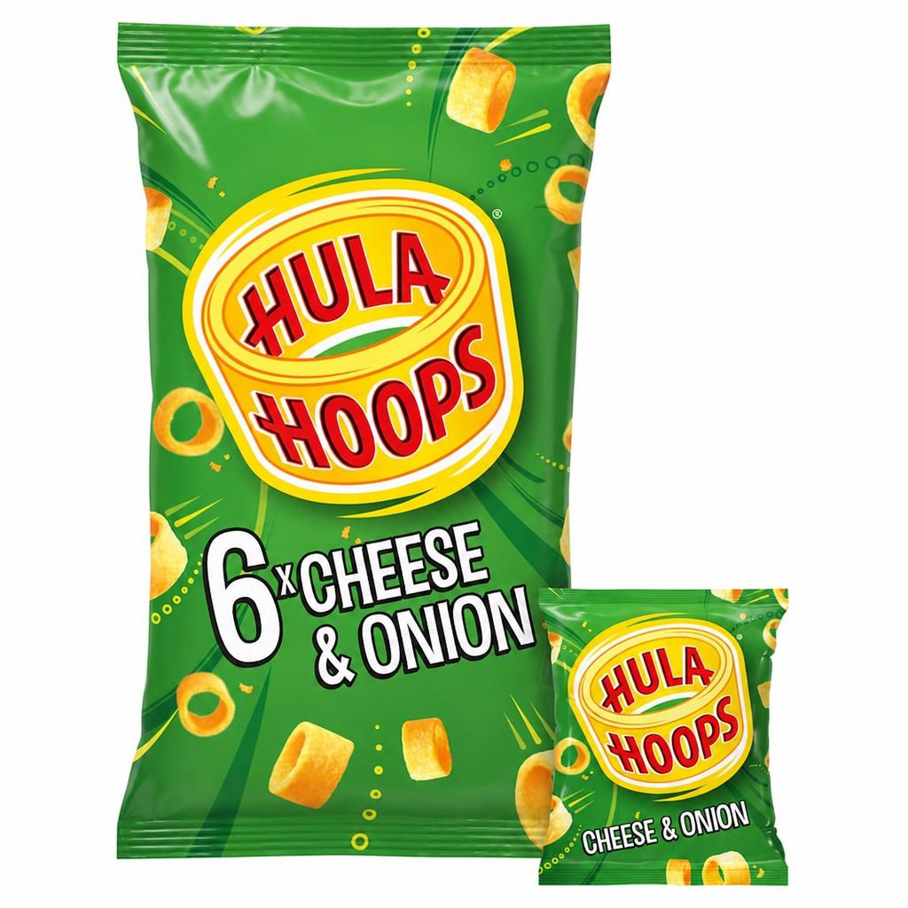 Hula Hoops Cheese & Onion Multipack Crisps 6x24g