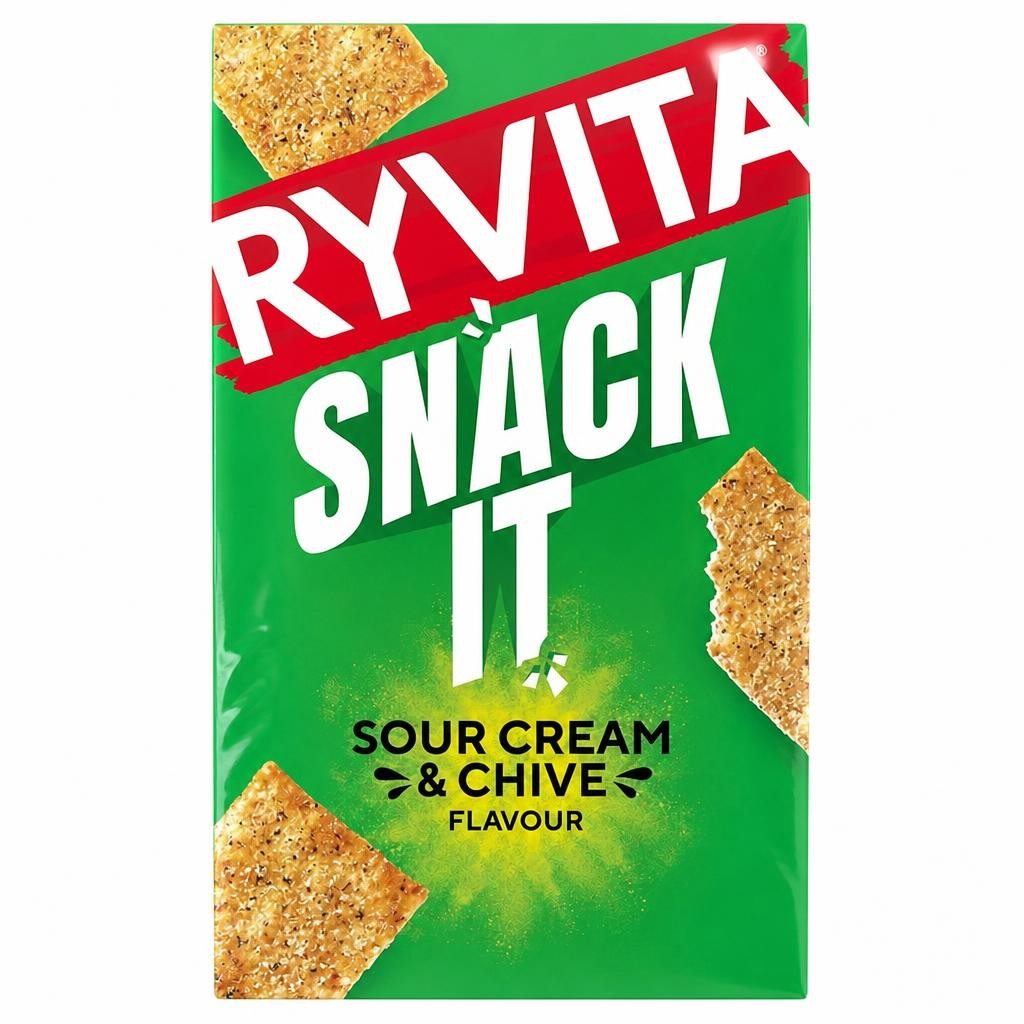 Ryvita Thins Snack It Sour Cream & Chive Flavour Flatbread Snacks 125g