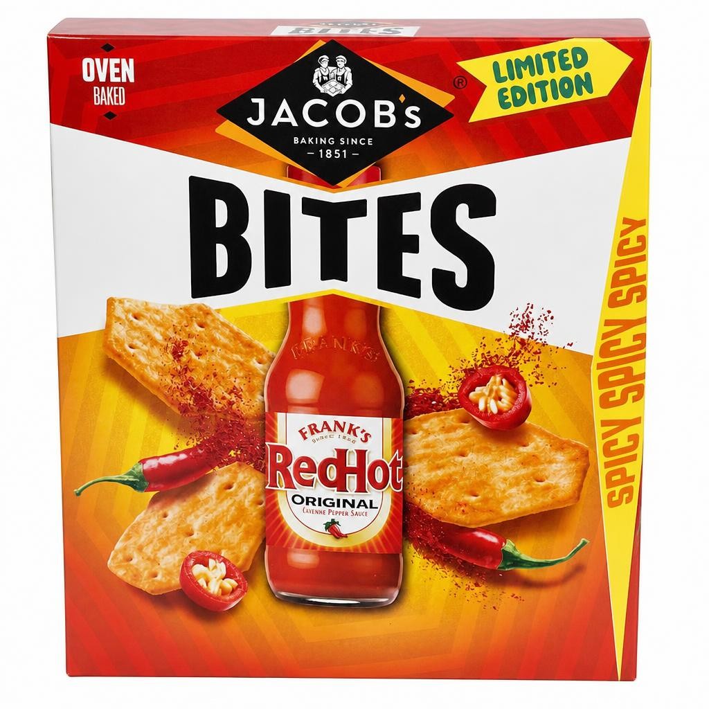 Jacob's Bites Franks Red Hot Original Crackers 125g