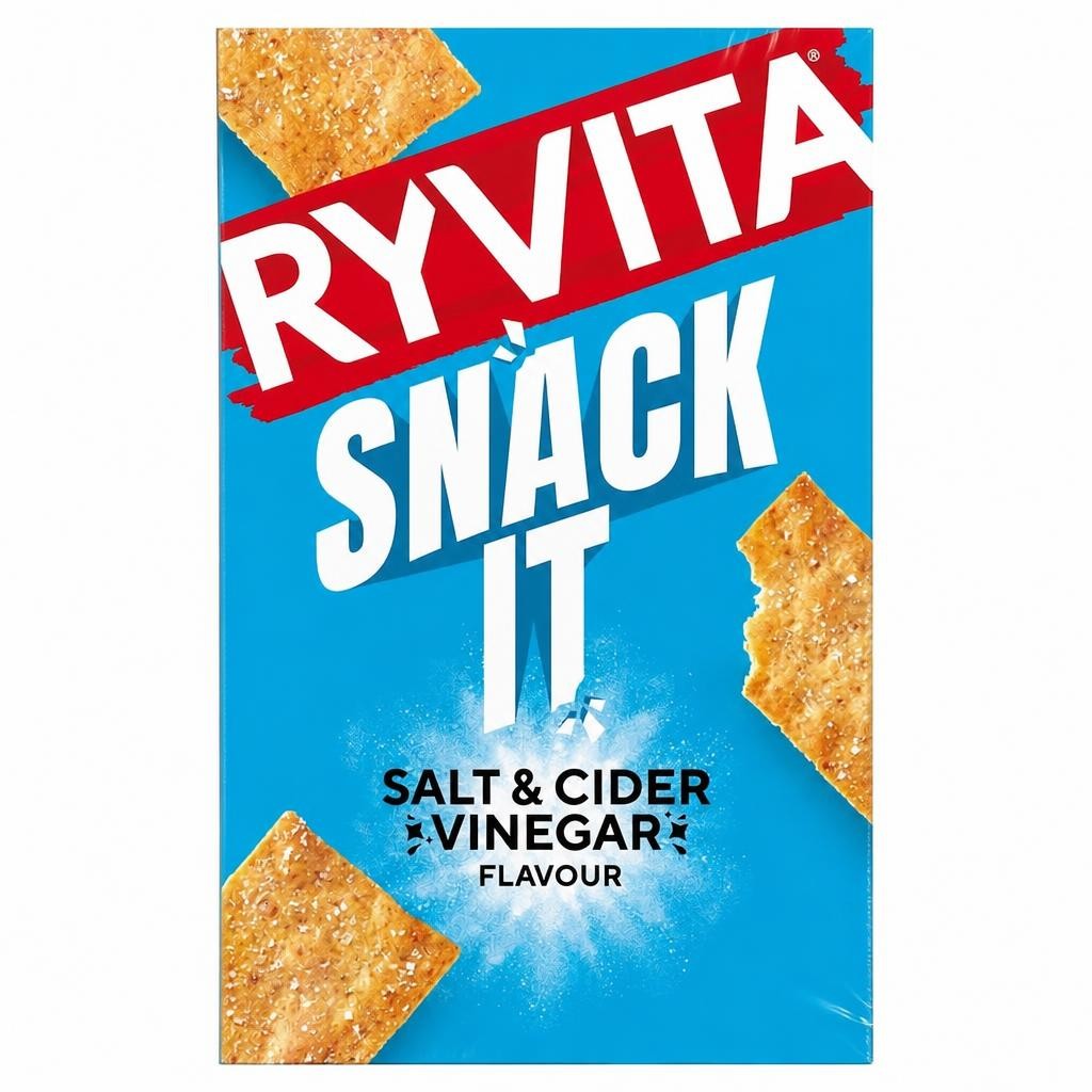 Ryvita Thins Snack It Sea Salt & Cider Vinegar Flavour Flatbread Snacks 125g