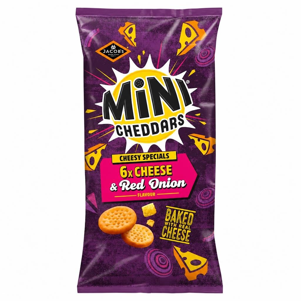 Jacob's Mini Cheddars Cheese & Red Onion Flavour 6 Pack 138g