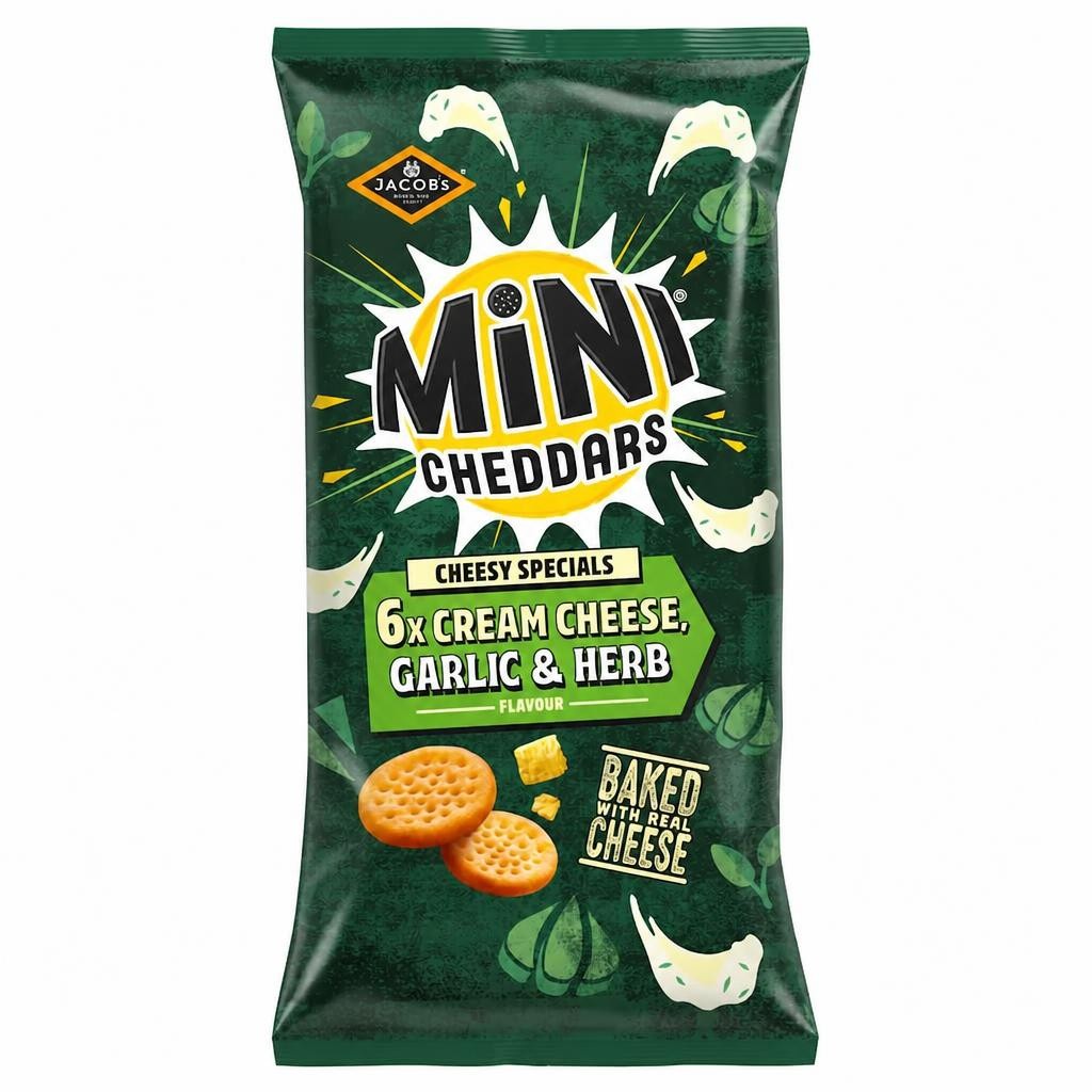 Jacob's Mini Cheddars Cream Cheese Garlic & Herb Flavour 6 Pack 138g