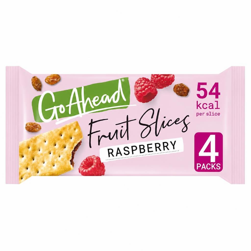 Go Ahead Raspberry Crispy Fruit Slices Snack Bars Multipack 4 x 43.6g