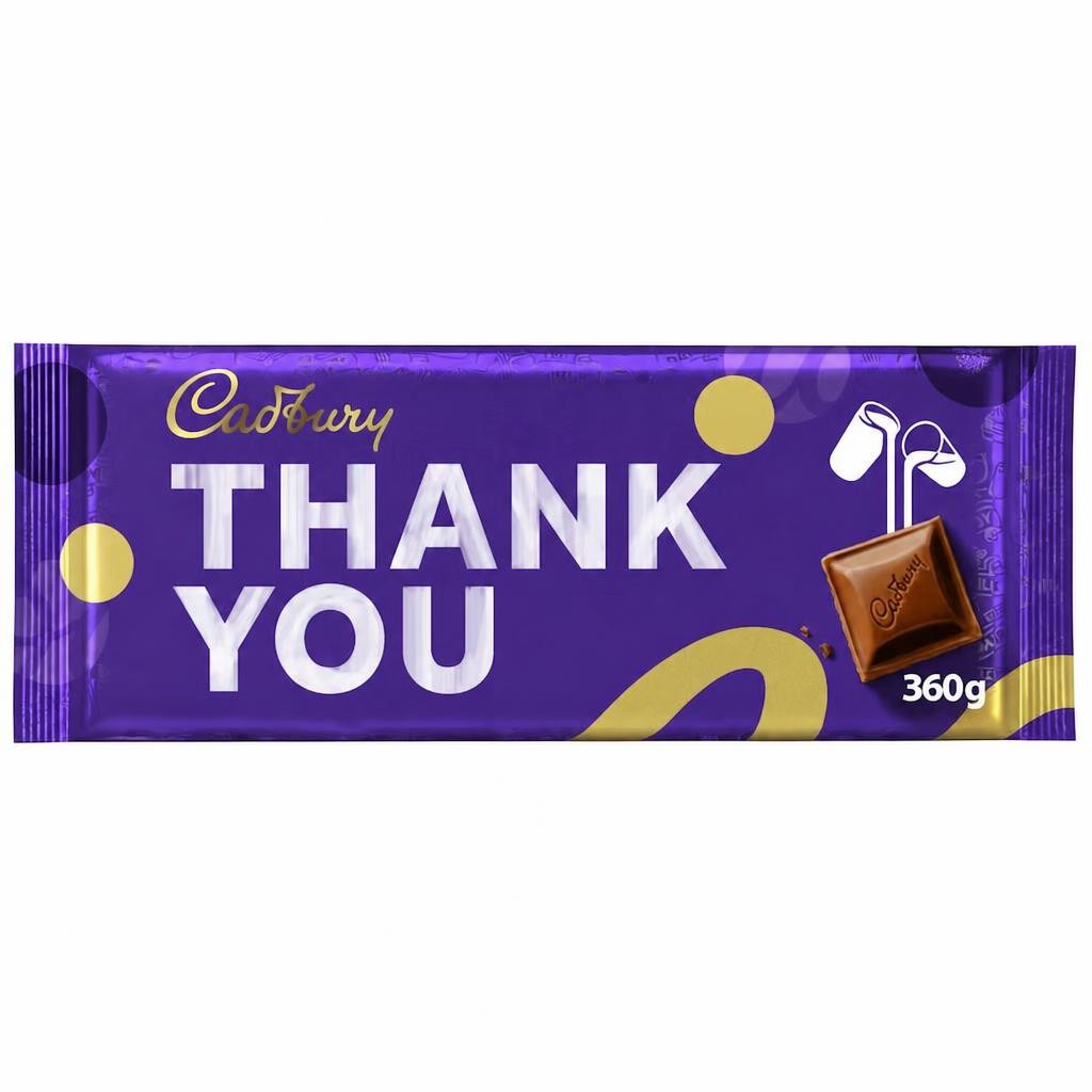 Cadbury Dairy Milk Thank You Chocolate Bar 360g