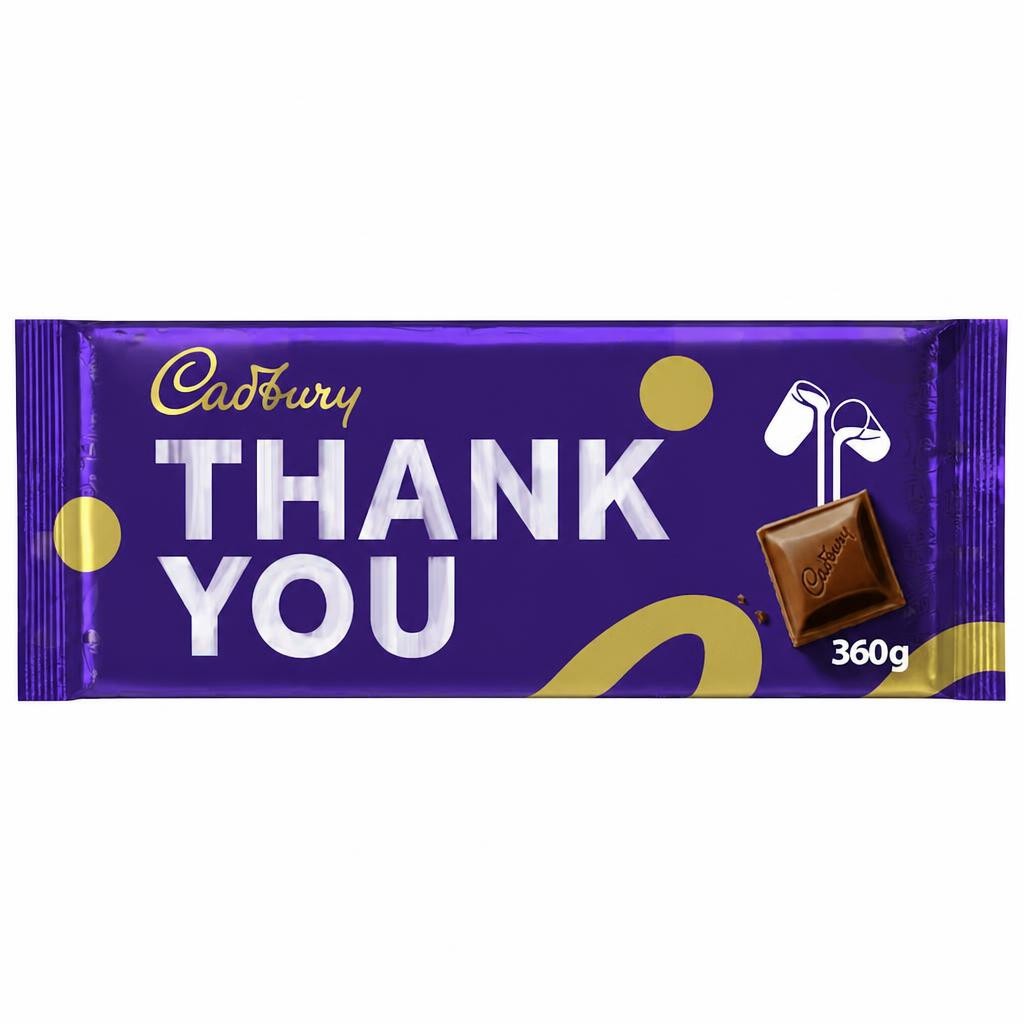 Cadbury Dairy Milk Thank You Chocolate Bar 360g