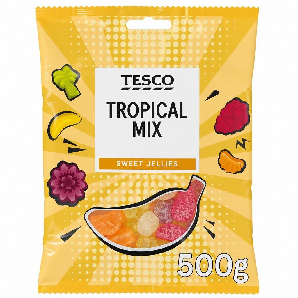 Tesco Tropical Mix Jelly Sweets 500g