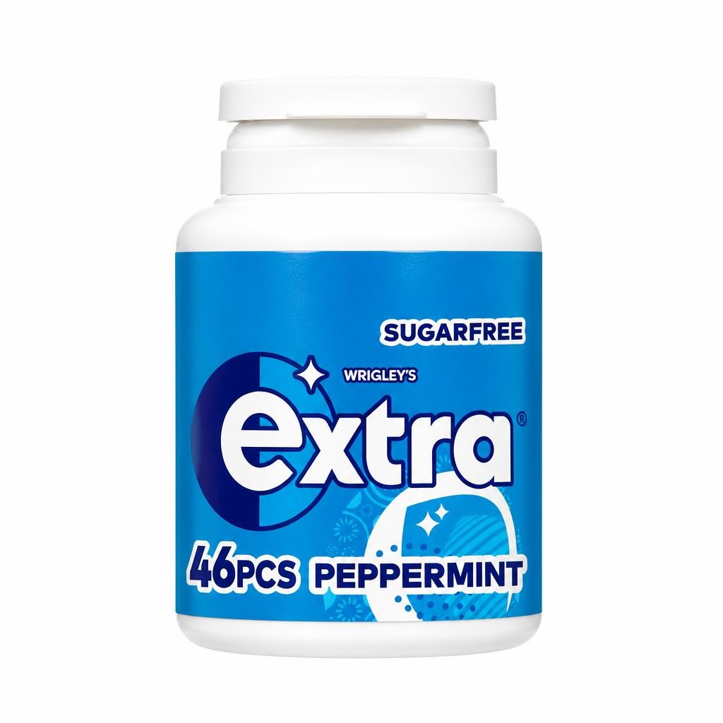Extra Peppermint Sugar Free Chewing Gum Bottle 46 Pieces 64g