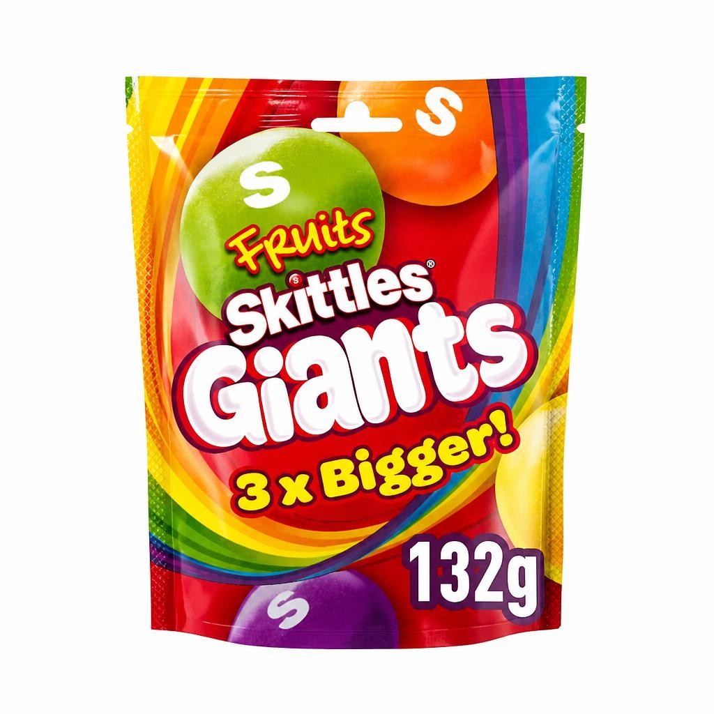 Skittles Giants Fruit Flavoured Chewy Sweets Bag 132g
