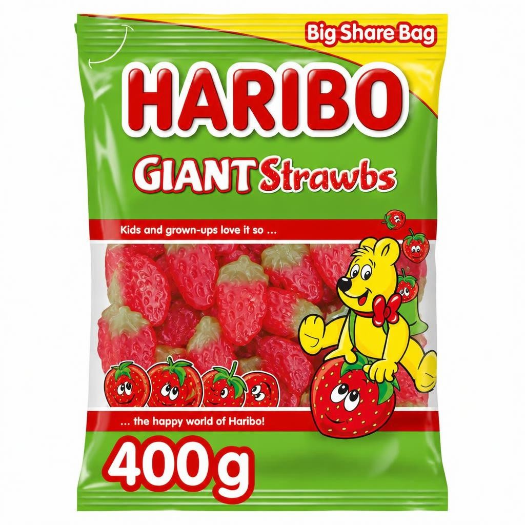 HARIBO Giant Strawbs 400g bags