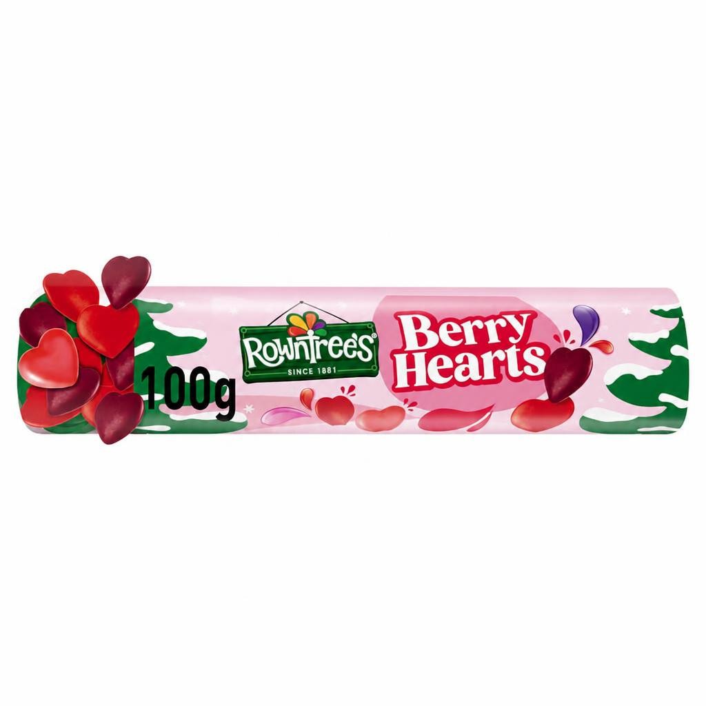 Rowntree's Berry Hearts Sweets Giant Tube 100g