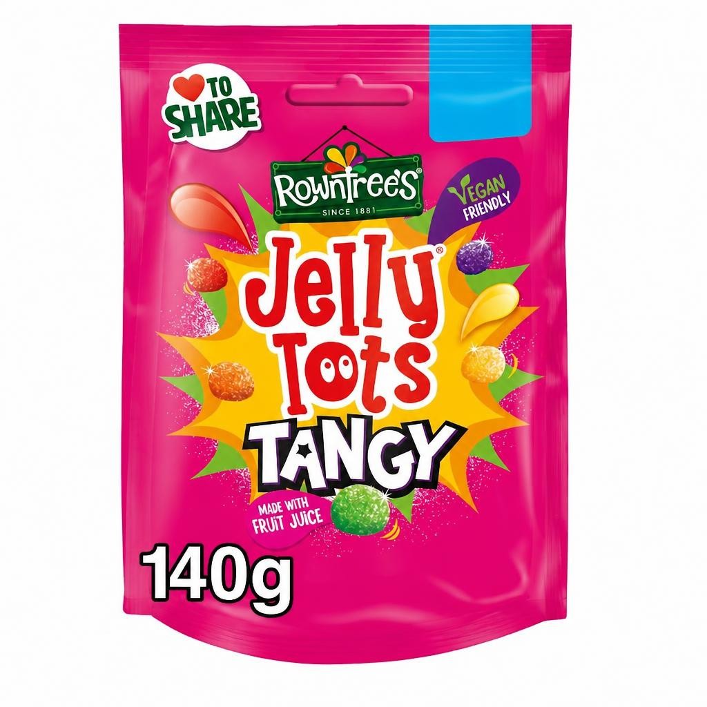 ROWNTREES Jelly Tots Tangy Sweets Sharing Bag 140g