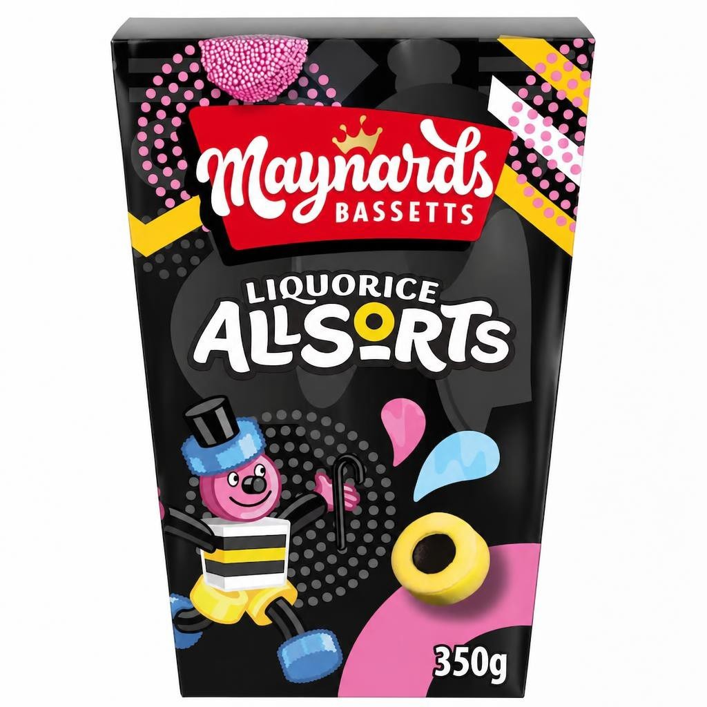 Maynards Bassetts Liquorice Allsorts Sweets Carton 350G
