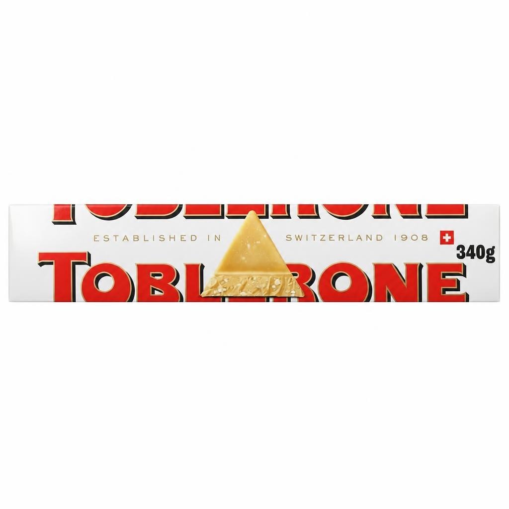 TOBLERONE WHITE CHOCOLATE WITH HONEY & ALMOND NOUGAT 340g