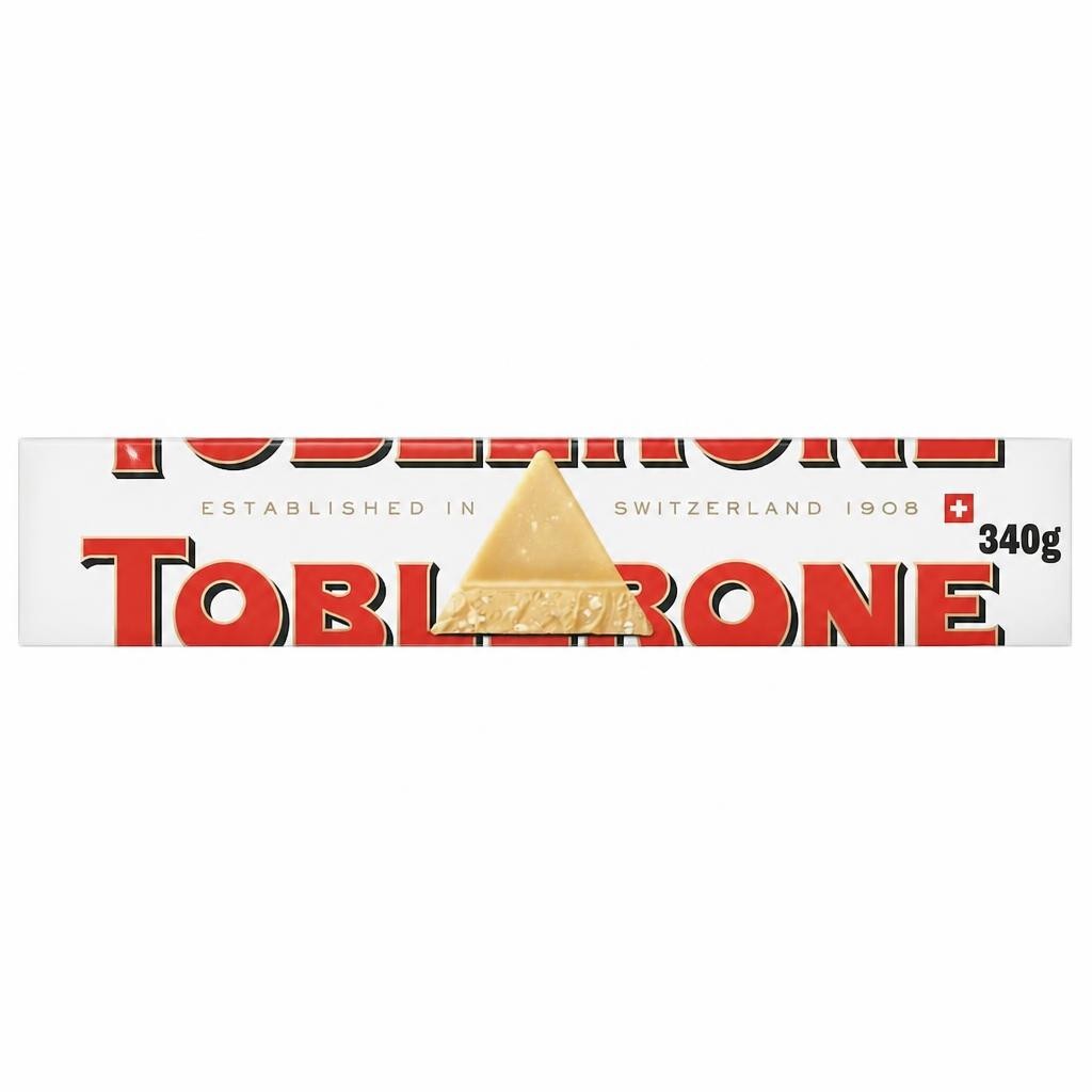 TOBLERONE WHITE CHOCOLATE WITH HONEY & ALMOND NOUGAT 340g