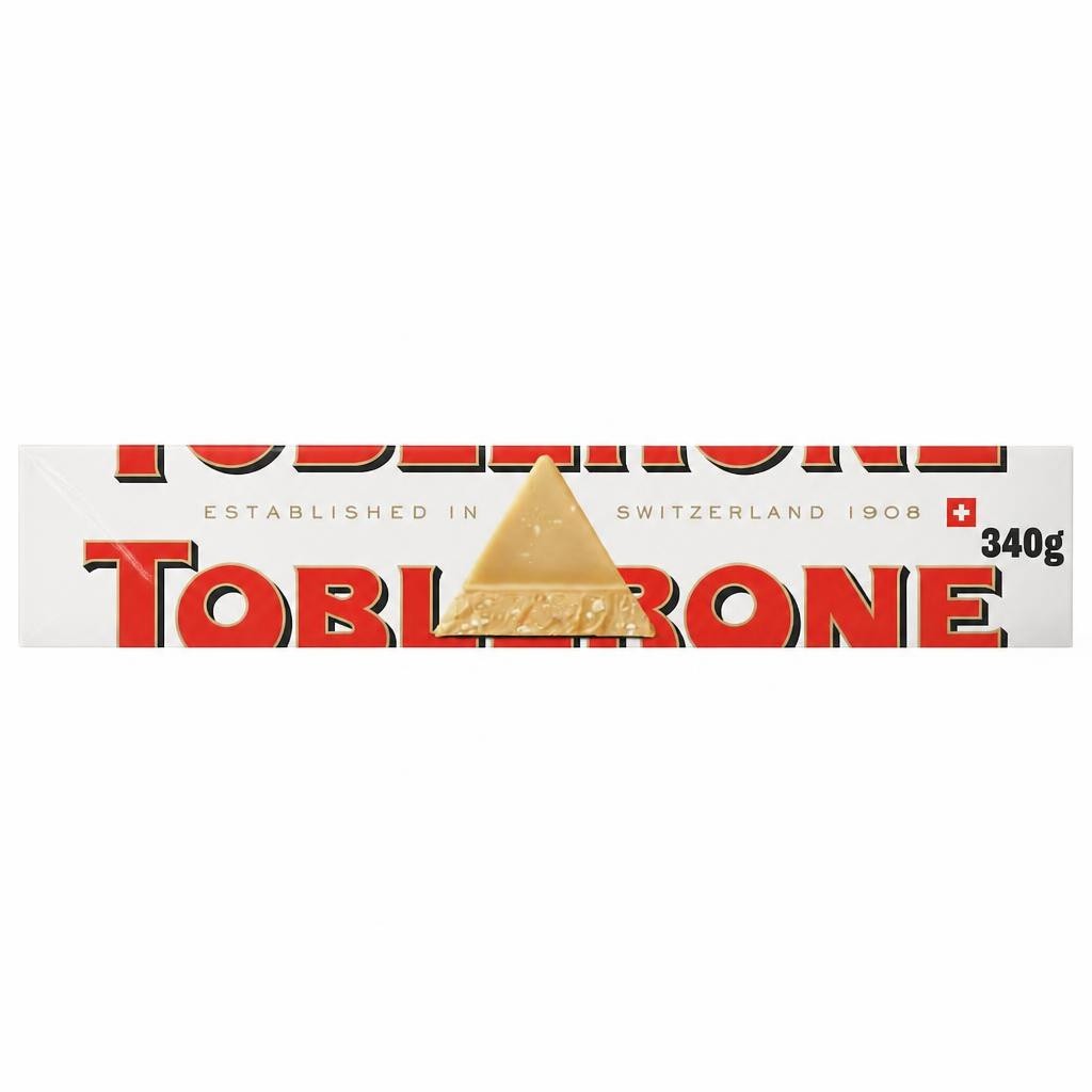 TOBLERONE WHITE CHOCOLATE WITH HONEY & ALMOND NOUGAT 340g