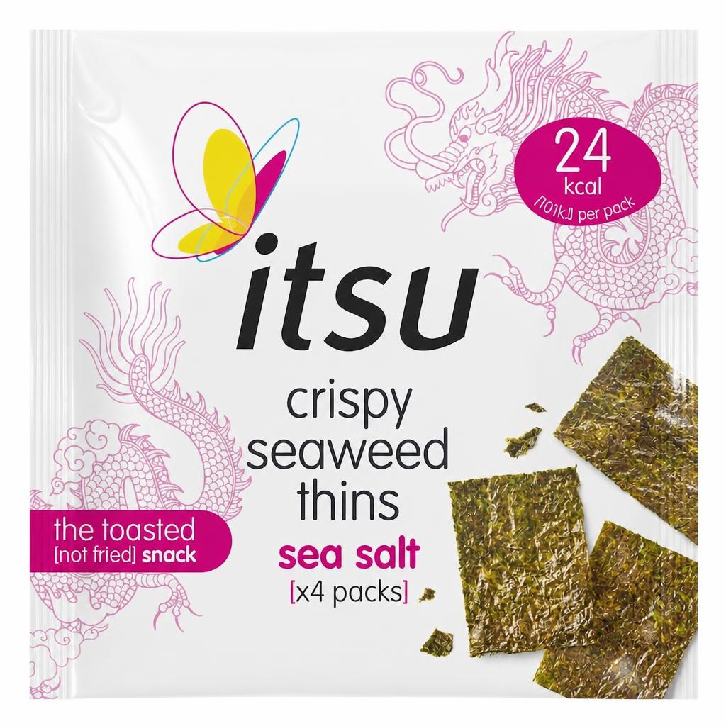 itsu sea salt crispy seaweed thins multipack 4x5g