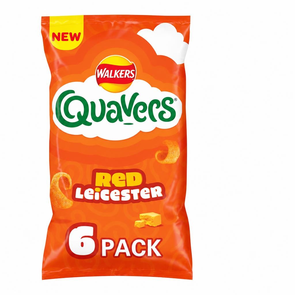 Walkers Quavers Red Leicester Multipack Crisps 6 x 16g