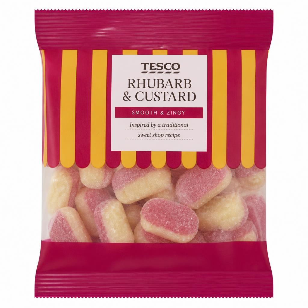 Tesco Rhubarb And Custard Sweets 200G