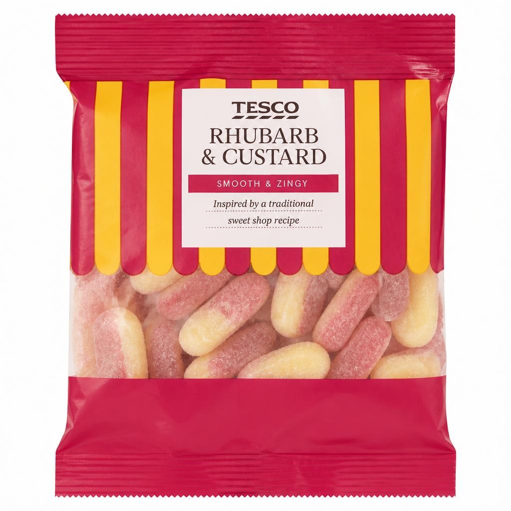 Tesco Rhubarb And Custard Sweets 200G