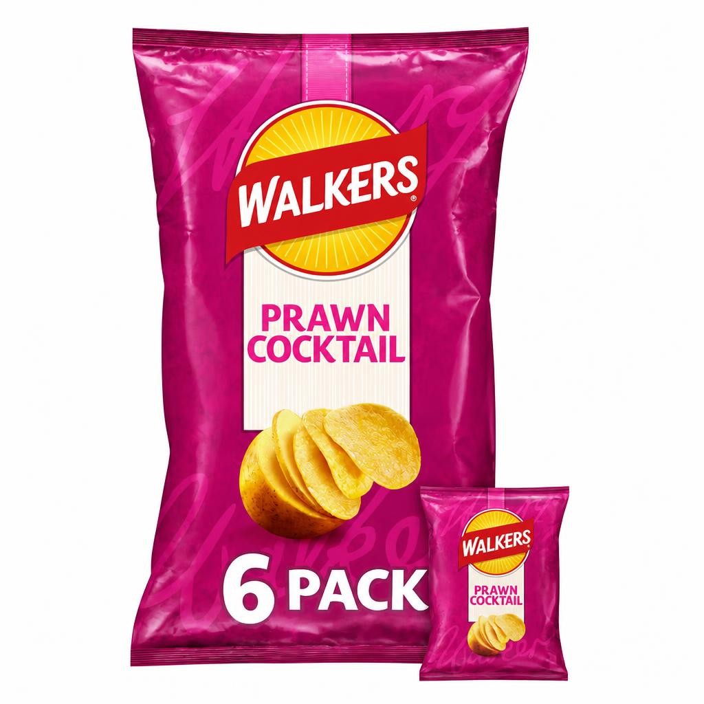 Walkers Prawn Cocktails Multipack Crisps 6 x 25g