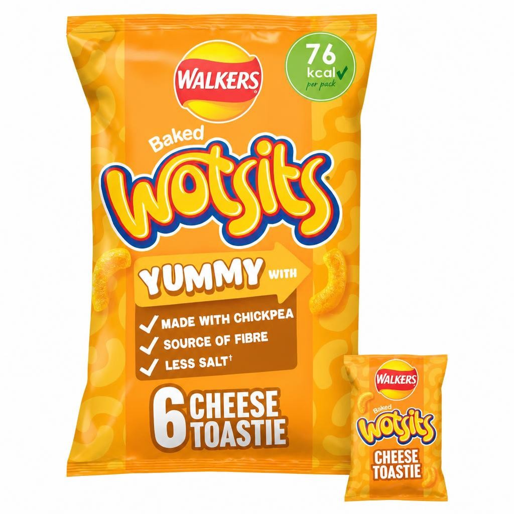 Walkers Wotsits Cheese Toastie Multipack Crisps 6 x 16g