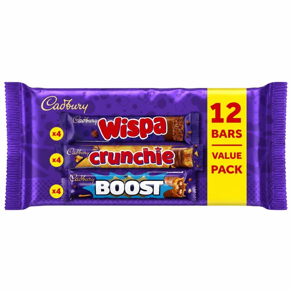 Cadbury Wispa / Crunchie / Boost Mixed Multipack 347.2G 12PK