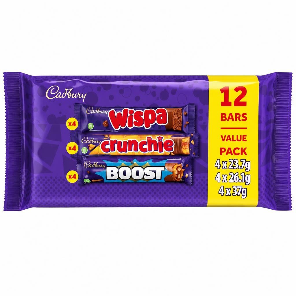 Cadbury Wispa / Crunchie / Boost Mixed Multipack 347.2G 12PK