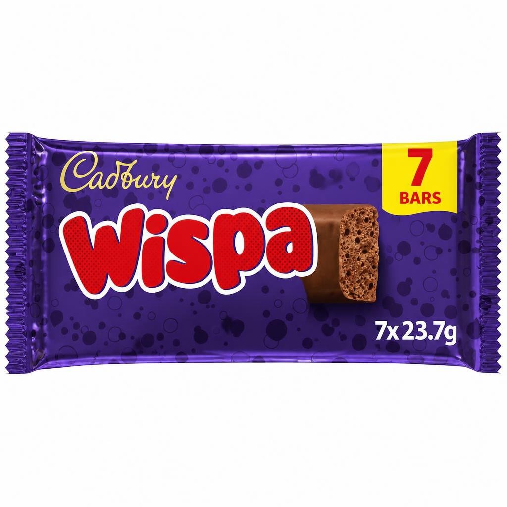 Cadbury Wispa Chocolate Bar Multipack 7 Pack 7 x 23.7g